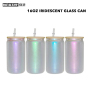 Wealthysub China warehouse sublimation 16oz iridescent glass can